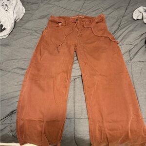American Eagle Wide Leg Pants in Rust